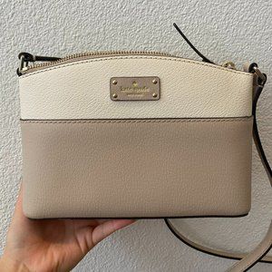 Kate Spade Grove Street Millie White and Beige Crossbody Bag